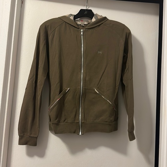 Burberry full olive green track suit with Burberry print piping, lightly worn - Picture 1 of 16